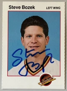 STEVE BOZEK, 100% AUTHENTIC AUTOGRAPHED 1990-1991 "MOHAWK" CARD, HOCKEY LEGEND ! - Imagen 1 de 1