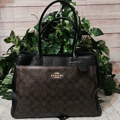 Bolso de Mano/Bolso de Hombro Coach Casey Negro y Marrón con Logo Foto 1 de 4