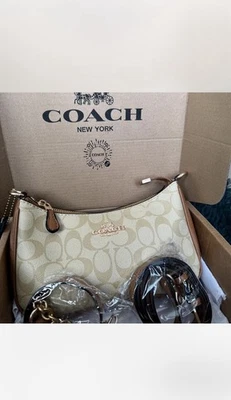 Bolso de hombro Coach para mujer de cuero marrón tostado con caja y bolsa antipolvo - Imagen 1 de 4