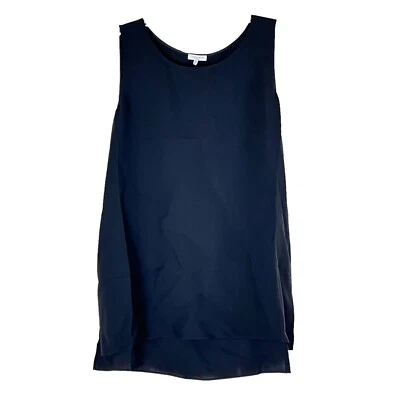 NUEVO CON ETIQUETAS Blusa Lafayette 148 Camiseta sin mangas XL Seda Crepé Top Pop Over Negra $698 Foto 1 de 4
