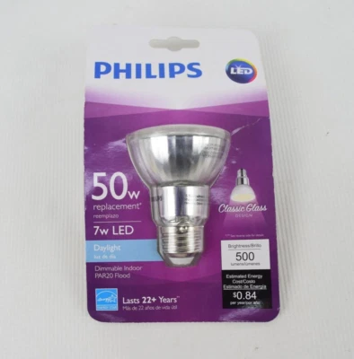 Philips 7PAR20 LED 50W Daylight Dimmable Indoor Par20 Flood - Image 1 of 3