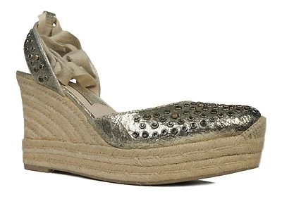 Boutique 9 Women's Malia Strappy Wedge Sandals Gold Leather Size 8 M - Image 1 of 4