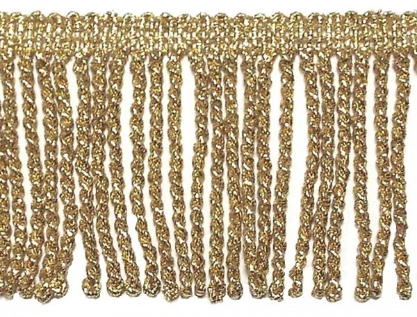 Drellierfranse 1 m Lurex 60 mm 4,29€/m gold Drellier Franse Fransen Borte 6 cm - Bild 1 von 1