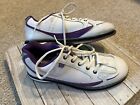 Brunswick Curve L-009 Women's White Purple Leather Lace Up Bowling Shoes Size 9