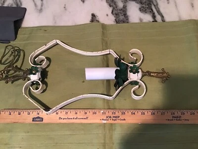 ВИНТАЖНАЯ МЕТАЛЛИЧЕСКАЯ ПОТОЛОЧНАЯ ЛЮСТРА ДЕКО 1920 г. для прихожей - Изображение 1 из 4