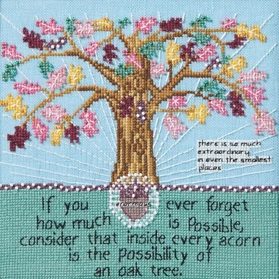 Oak Tree Beaded Cross Stitch Kit Curly Girl 2024 Mill Hill CG302413