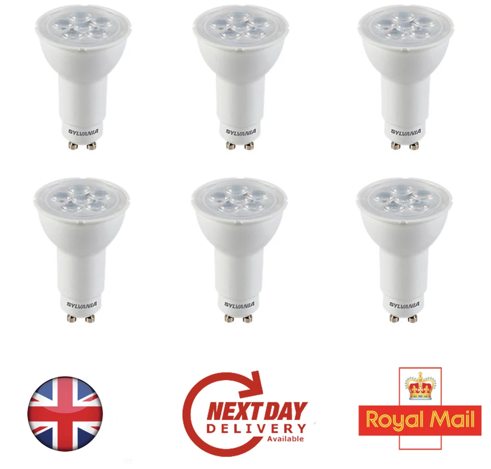 6x Sylvania LED Long Neck / Barrel Light Bulbs GU10 Spotlight 0026585 Downlight - Image 1 of 1