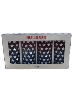 Highball Drinking Glasses US Flag by TMD Holdings Set - Picture 1 of 6