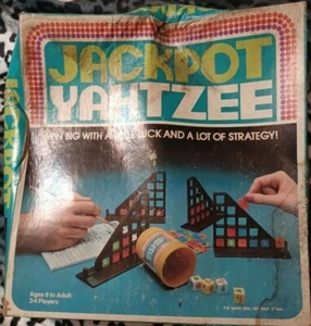 JACKPOT YATHZEE parts Pieces Score Cards Dice Cup Racks 1980 Board Game - Picture 1 of 9