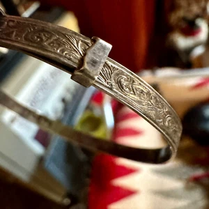 Sterling Silver HG & S Silversmith VTG engraved expandable child's bracelet - Picture 1 of 9