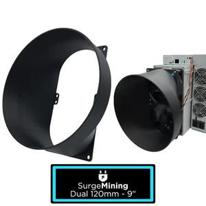 Dual 120mm to 9 Inch Max Fan Duct Intake Exhaust Silencer ASIC Crypto Antminer - Picture 1 of 2