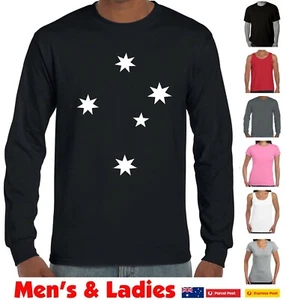 Southern Cross t-shirt long sleeve Aussie Tee's Australia Day Straya Printed Oz - Picture 1 of 34