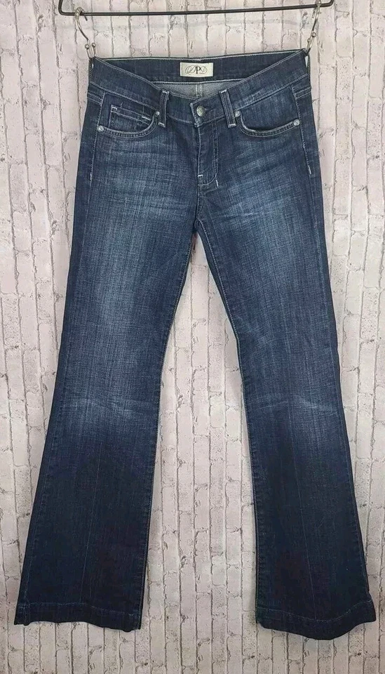 DPD средней вареной джинсовой ткани Bootcut широкие штанины размер 25 обычный джинсы кнопка молнии Express - Изображение 1 из 4