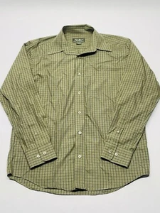 Eddie Bauer Relaxed Fit Green Plaid Shirt Mens Small Button Up Y2K 90s Casual - Picture 1 of 10