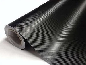 PELLICOLA ADESIVA CARBONIO NERO NERA 3D ANTIGRAFFIO TUNING AUTO MOTO SCOOTER CAR - Foto 1 di 10