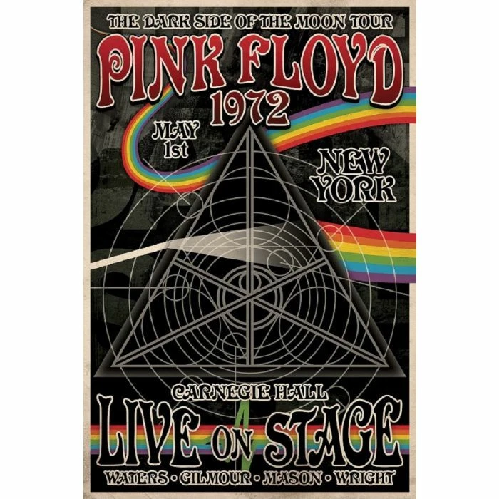 PINK FLOYD POSTER 1972 CARNEGIE HALL DARK SIDE OF THE MOON TOUR 24x36 FREE SHIP - Image 1 of 1