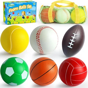 Mini Sports Balls Set for Toddler 1-3, First Sports Bag for Kids, Include 1 Each - Picture 1 of 7