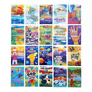40 cartoline religiose motivazionali, ispiratrici per bambini, 20 disegni - 4"" x 6" - Foto 1 di 22