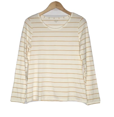 Top Granate Hill Talla M Manga Larga Rayas Cuello Redondo Mezcla Algodón Pima Orgánico Foto 1 de 4