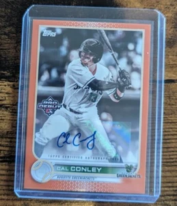 Cal Conley 2022 Topps Pro Debut AUTO BRAVES 19/25 Orange - Picture 1 of 2
