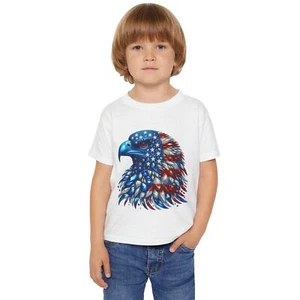 Patriotic Toddler T-Shirt with Eagle Design, Kids Independence Day Shirt, [...] - Picture 1 of 29