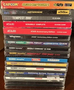 Lot 16 Hasbro & Atari Monopoly Tempest Battleship PC CD Rom Game Windows 95 - Picture 1 of 20