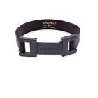 Authentic Chanel Vintage Brown Leather Unisex Logo Bracelet