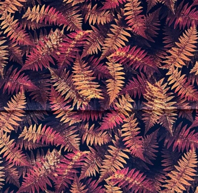 Patchworkstoff, Herbstliche Farn, 30 x 110 cm, 100% Baumwolle - Bild 1 von 3