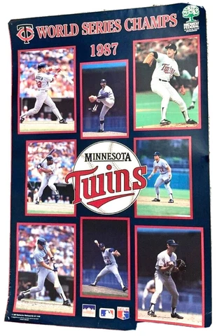 1987 Minnesota Twins World Series Championship Poster Midwest Federal 22x34” Cover