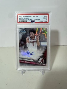 Mark Sears 2023 Bowman Card U Auto Lava Refactor /199 PSA 9 Alabama Basketball - Picture 1 of 3