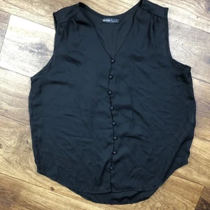 Shein Women Sz S Black Sleeveless Lightweight Blouse Shirt - Picture 1 of 6
