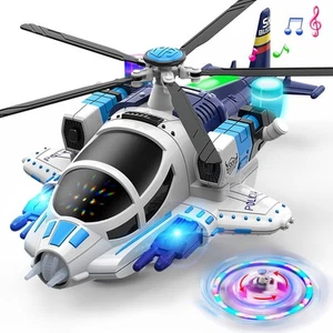 Geyiie Helicopter Toys for Boys, Kids Play Airplane with Lights and Sounds,... - Picture 1 of 8