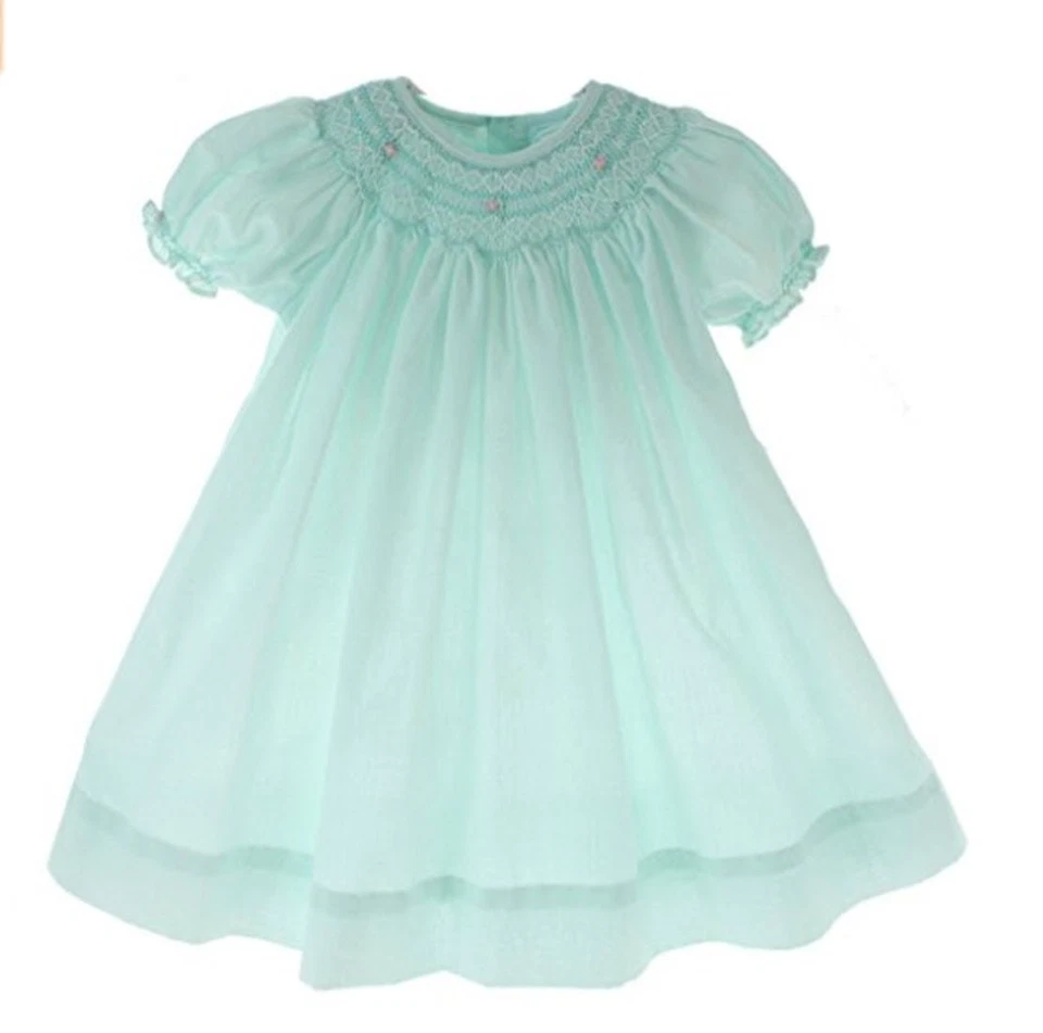 Vestido de bebé ajustado verde menta para niñas (18 meses) Foto 1 de 1