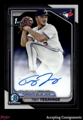 2024 Bowman Chrome Draft Autographs #CPATY Trey Yesavage 1st Rookie AUTO - Image 1 of 2