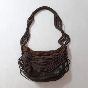 00s DIESEL Rope Leather Shoulder Bag Y2K Vintage Height 30 cm Width 38 cm RARE - Picture 1 of 13