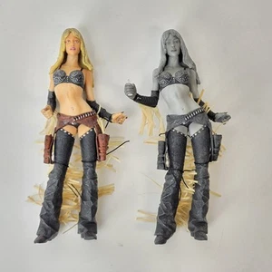 (2) Nancy Sin City NECA Straight Hair Action Figure B&W & Color - Picture 1 of 8
