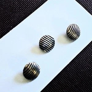 3   Silver  Buttons Dress 3/8  Inch Coat Suit Craft - Picture 1 of 1