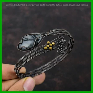 Thanks Giving Day Deal Natural Picasso Jasper Copper Wire Wrapped Bangle Jewelry - Picture 1 of 6