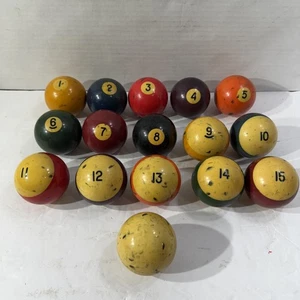 Vintage Billiards Pool Balls Set Bakelite Complete Preowned Used Brand Unknown - Picture 1 of 1
