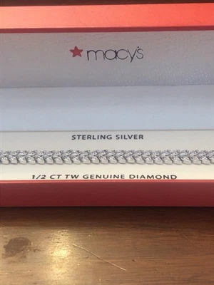 Diamond Sterling Silver Women’s Tennis Bracelet  NEW Macy's  1/2 ct. TW - Image 1 of 4