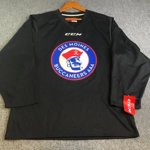 Des Moines Iowa Buccaneers Hockey CCM Jersey Mens Small Black Logo AAA - Picture 1 of 10