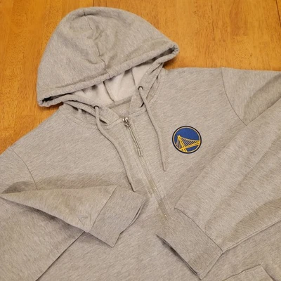 Golden State Warriors 1/4 Zip Hoodie Men’s 2XL Gray Soft Fleece Long Sleeve NBA - Image 1 of 4