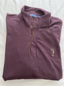 Polo Golf Ralph Lauren Mens 1/4 Zip Snap Pullover Maroon Large Long Sleeve - Picture 1 of 10