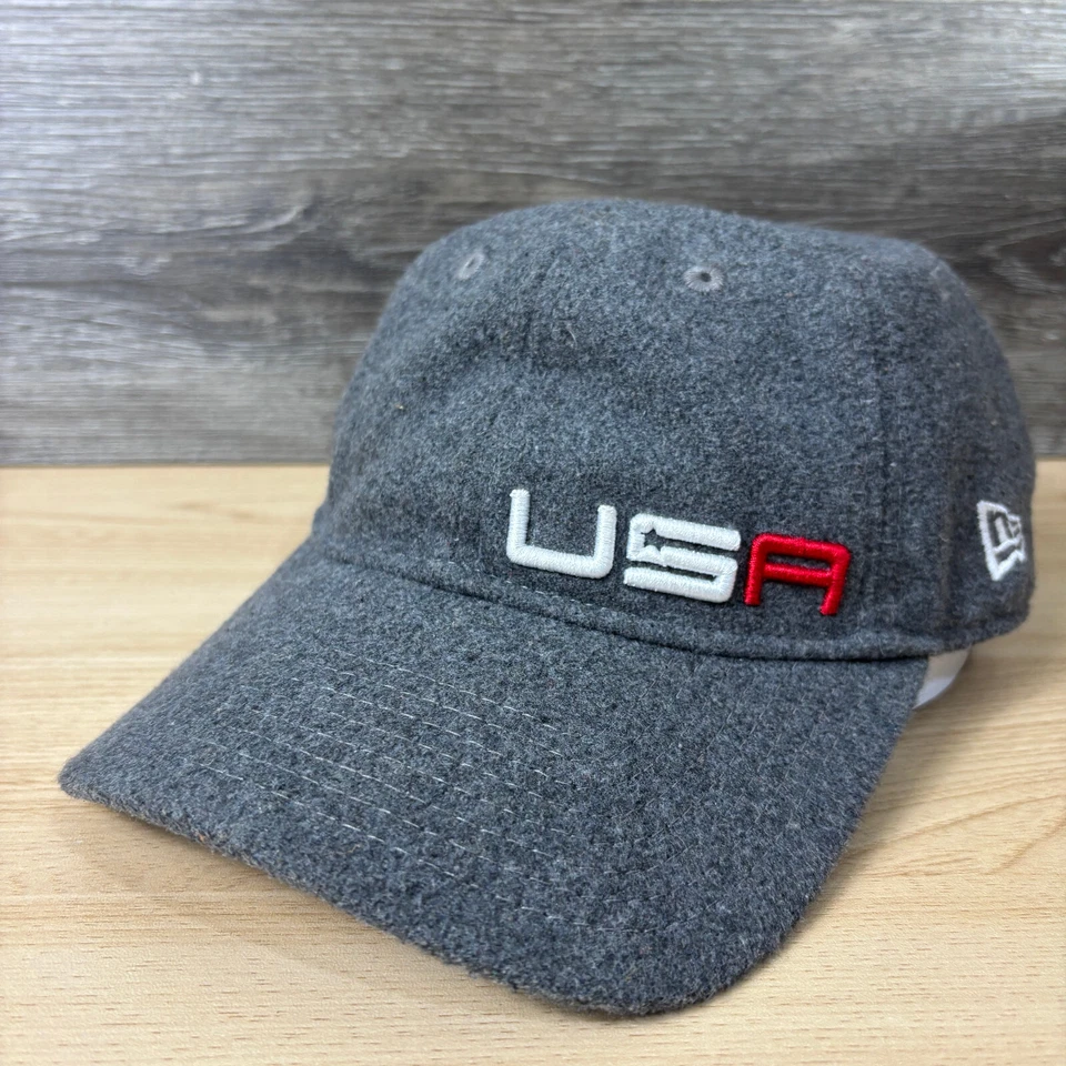 Chapéu Ryder Cup alça traseira cinza mistura de lã equipe de golfe EUA 2016 New Era ajustável - Imagem 1 de 4