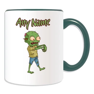 Personalised Gift Green Zombie with Brain Mug Money Box Cup Walking Dead Devil - Picture 1 of 21