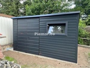 Blechgarage 4x3m Fertiggarage Schuppe Gerätehaus | mit Aufbau | 18417!! - Bild 1 von 9