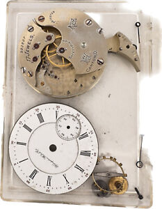 Antique 12 Size Hampden Anchor D 17J Hunter Pocket Watch Movement 106 for Parts