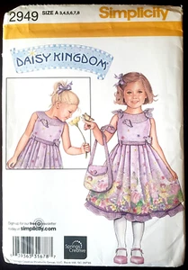 Simplicity Sewing Pattern 2949 Childs Dress Purse Sizes 3 4 5 6 7 8 UNCUT - Picture 1 of 4