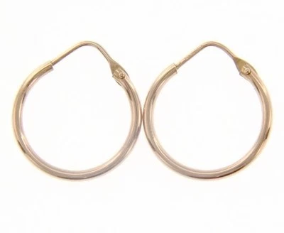 BRINCOS CÍRCULO REDONDO OURO ROSA 18K DIÂMETRO 15 MM LARGURA 1,7 MM, FEITOS NA ITÁLIA - Imagem 1 de 4