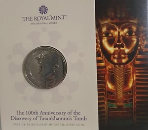 2022 BU £5 Tutanchamun's Brilliant Uncirculated Coin Pack - Bild 1 von 3